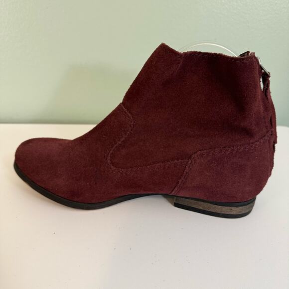 Steve Madden P-Zinc Ankle Booties 6 Womens Casual Suede Leather Cut Out Zip Red - Picture 9 of 11